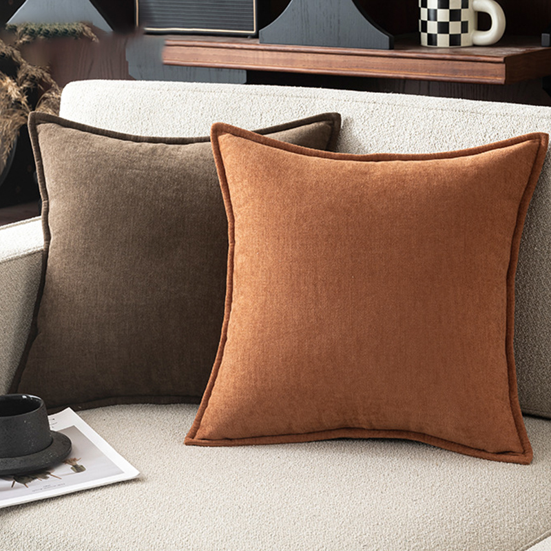 Pillow Cover 20X20 - ปลอกหมอนอิงผ้าเชนิลล์นุ่มสไตล์เรโทร ดีไซน์หรูหรา สำหรับโซฟา เตียงนอน ห้องนั่งเล่น ตกแต่งบ้าน