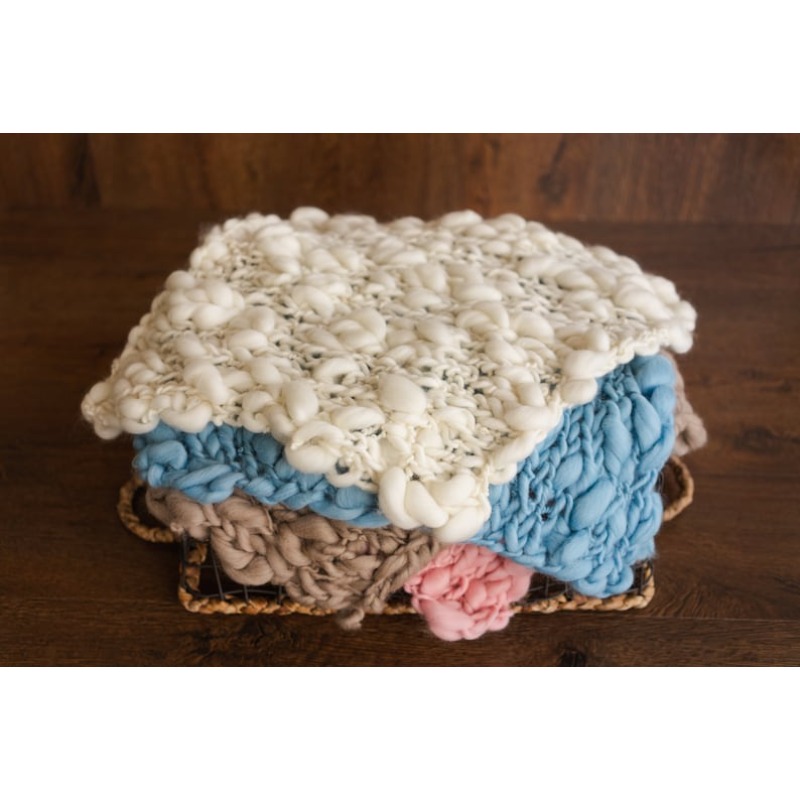Throw Blanket Chunky Knit - ผ้าห่มเด็กทารกถักไหมเมอริโนเนื้อหนา - ผ้าขนสัตว์ถักเปียสำหรับถ่ายภาพเด็กแรกเกิด ใช้สำหรับห่อตัวและตกแต่งห้องเด็กอ่อน อุปกรณ์ประกอบฉากถ่ายภาพเด็กแรกเกิด