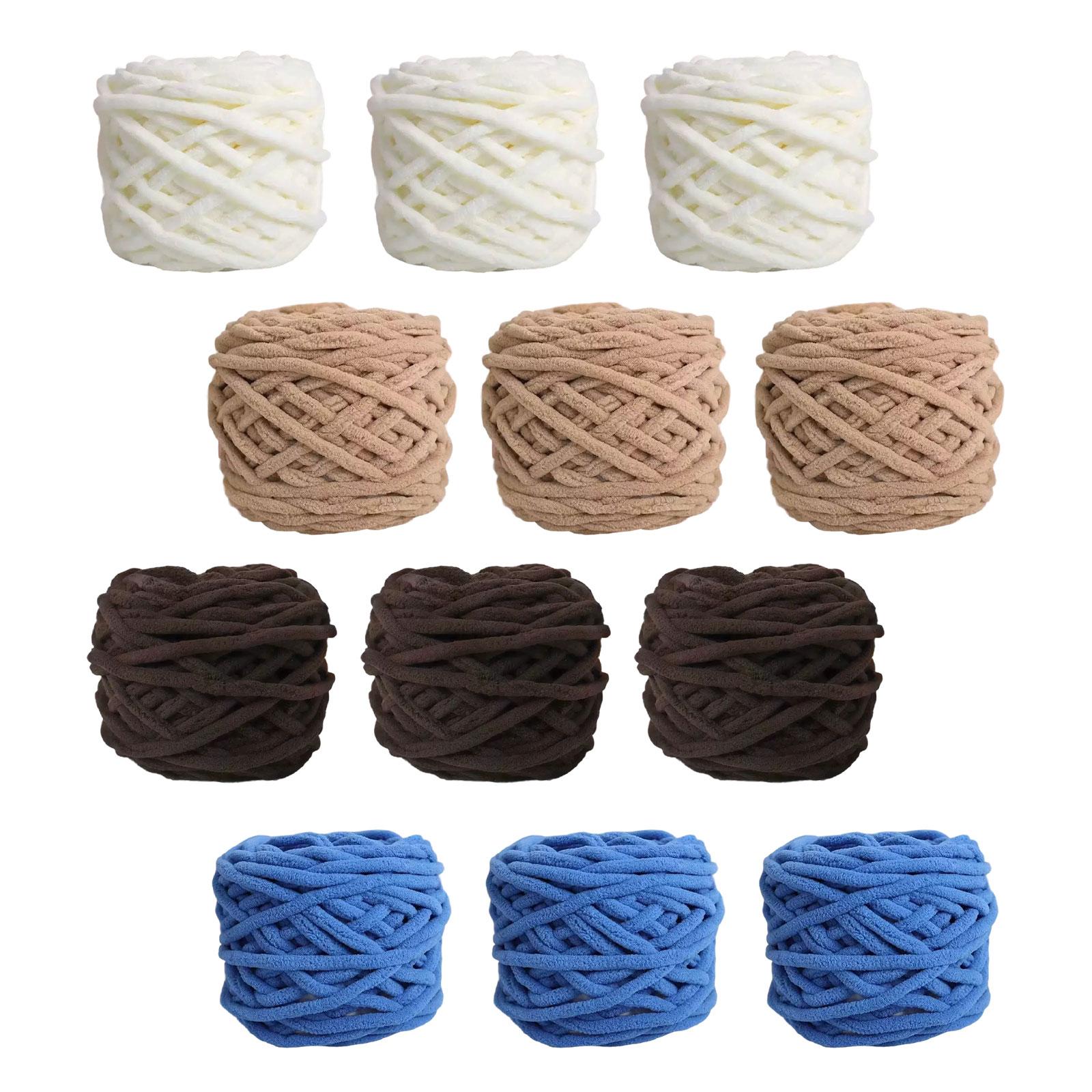 Throw Blanket Chunky Knit - ไหมพรมเส้นใหญ่พิเศษ โพลีเอสเตอร์เชนิลล์ นุ่มฟู สำหรับถักโครเชต์ ทำผ้าห่ม ตกแต่งเตียง