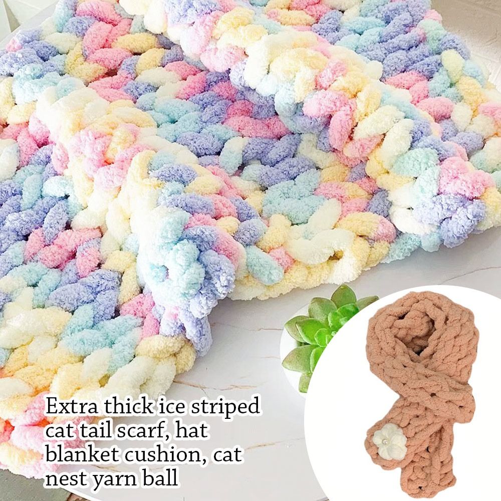 Throw Blanket Chunky Knit - เส้นด้ายกำมะหยี่หลากสีสำหรับถักโครเชต์และผ้าห่มเบาะแบบนิ่มลายเส้นหนาหนาและหนา250กรัม