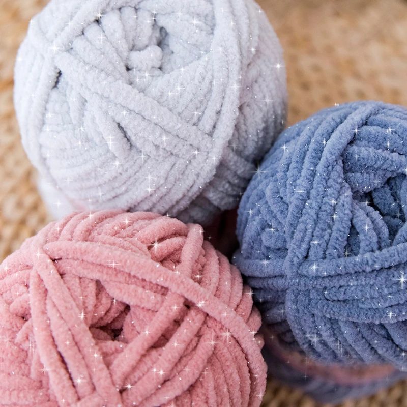 Throw Blanket Chunky Knit - 4.5mm 59M Chunky ถักเส้นด้ายสําหรับ DIY ตุ๊กตาทําด้วยมือผ้าห่มผ้าพันคอนุ่มและเงาเส้นด้ายน้ําแข็งสําหรับ