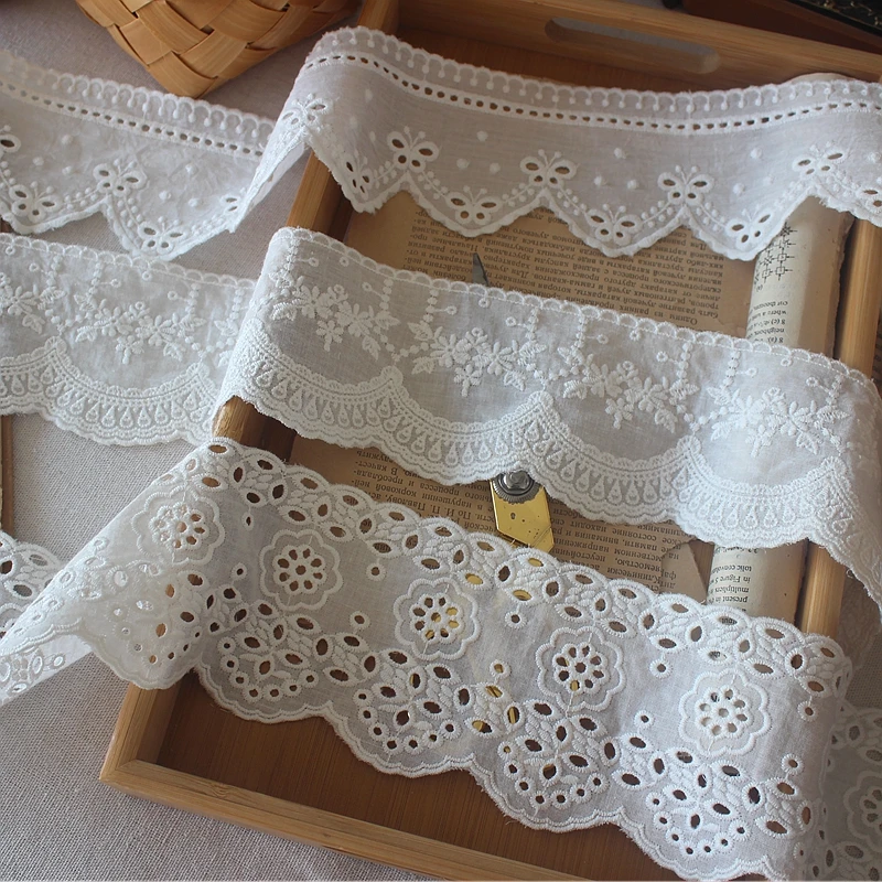 Home Textiles Photos - ผ้าฝ้ายสีขาวริบบิ้นลูกไม้, DIY งานฝีมือทําด้วยมือผ้า, Hollow ดอกไม้ปักลูกไม้เทป, ตกแต่งสิ่งทอหน้าแรก,2