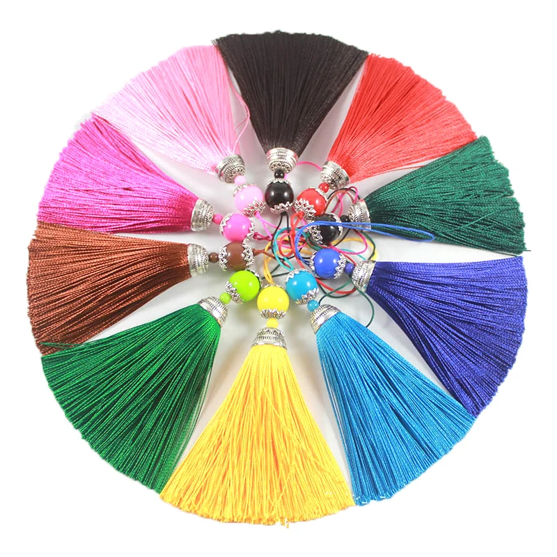 Home Ec Textiles - 2/5Pcs 8CM พู่กับลูกปัดอะคริลิค Fringe แปรง Tassels