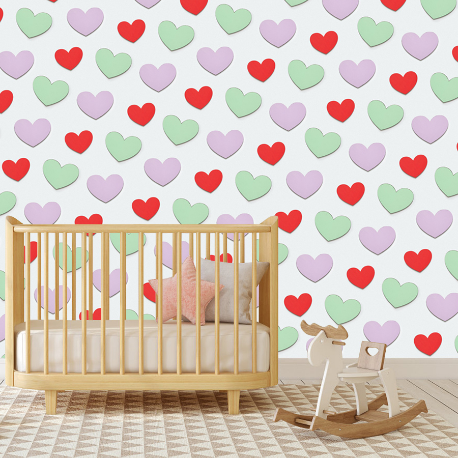 6+ แผ่นกระดาษติดผนังลายหัวใจน่ - Home Textiles Photos บทวิจารณ์และราคา