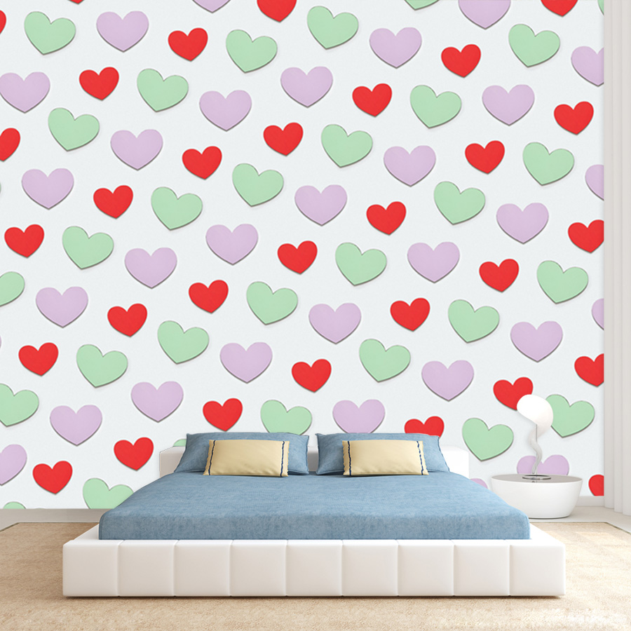 6+ แผ่นกระดาษติดผนังลายหัวใจน่ - Home Textiles Photos บทวิจารณ์และราคา
