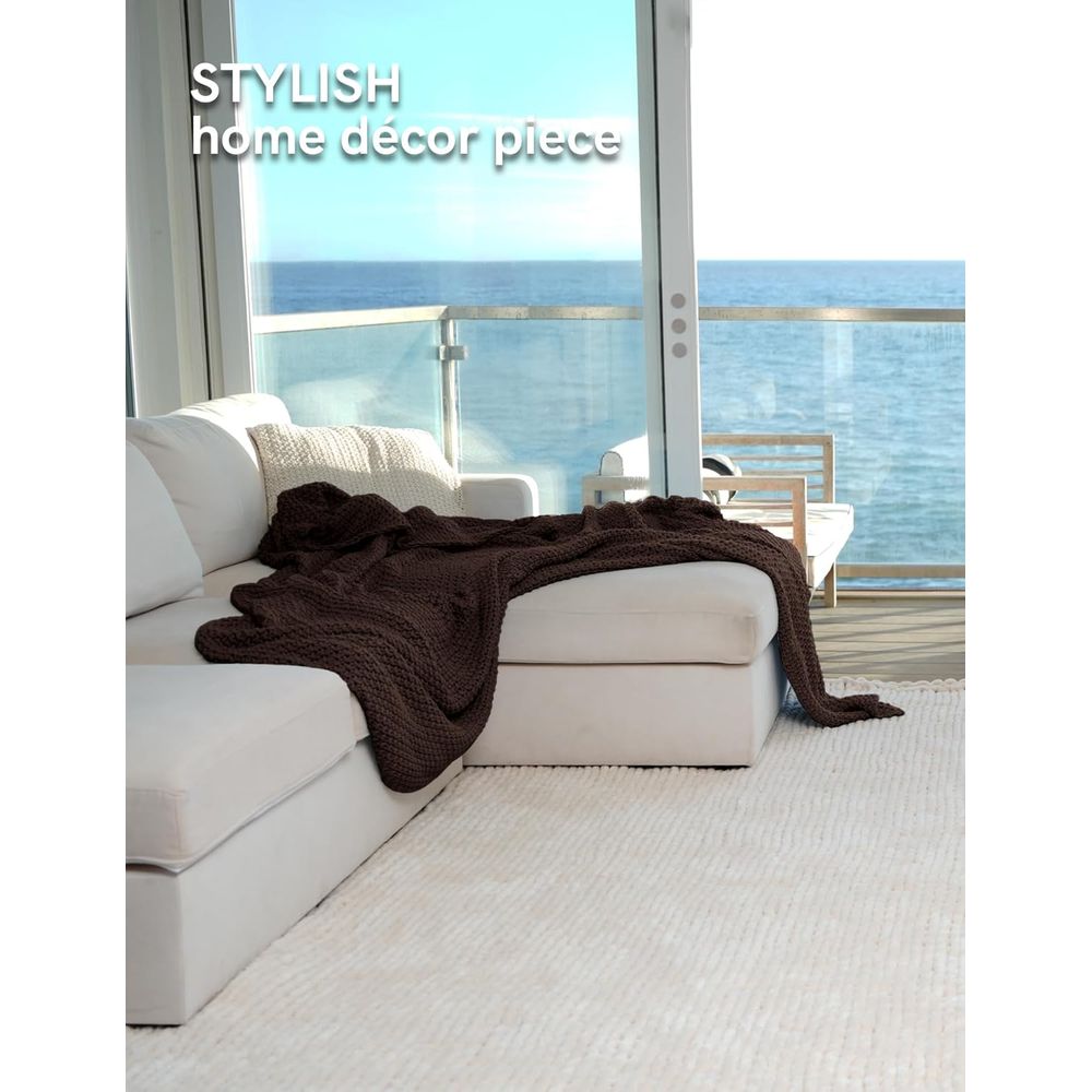 ผ้าห่มถักนิตติ้งเนื้อหนา ผ้าห่ - Throw Blanket Chunky Knit บทวิจารณ์และราคา