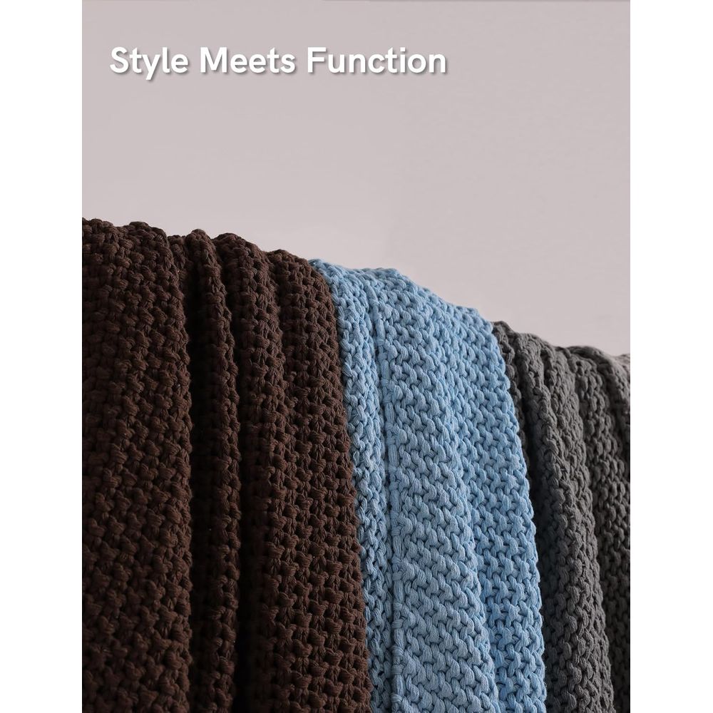 ผ้าห่มถักนิตติ้งเนื้อหนา ผ้าห่ - Throw Blanket Chunky Knit บทวิจารณ์และราคา