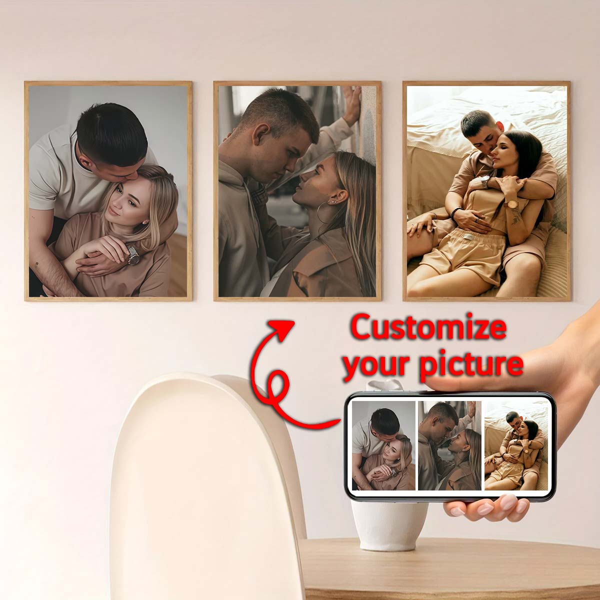 ภาพวาดสีน้ำมันแบบสามชิ้น - กรอ - Home Textiles Photos บทวิจารณ์และราคา