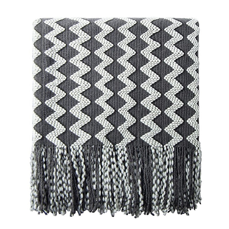 ผ้าห่มนิตติ้งสีเทาขนาด 50x60 น - Throw Blanket Chunky Knit บทวิจารณ์และราคา