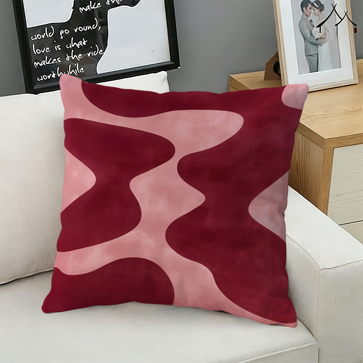 ปลอกหมอนอิงลายศิลปะนามธรรมสีชม - Pillow Cover 20X20 บทวิจารณ์และราคา