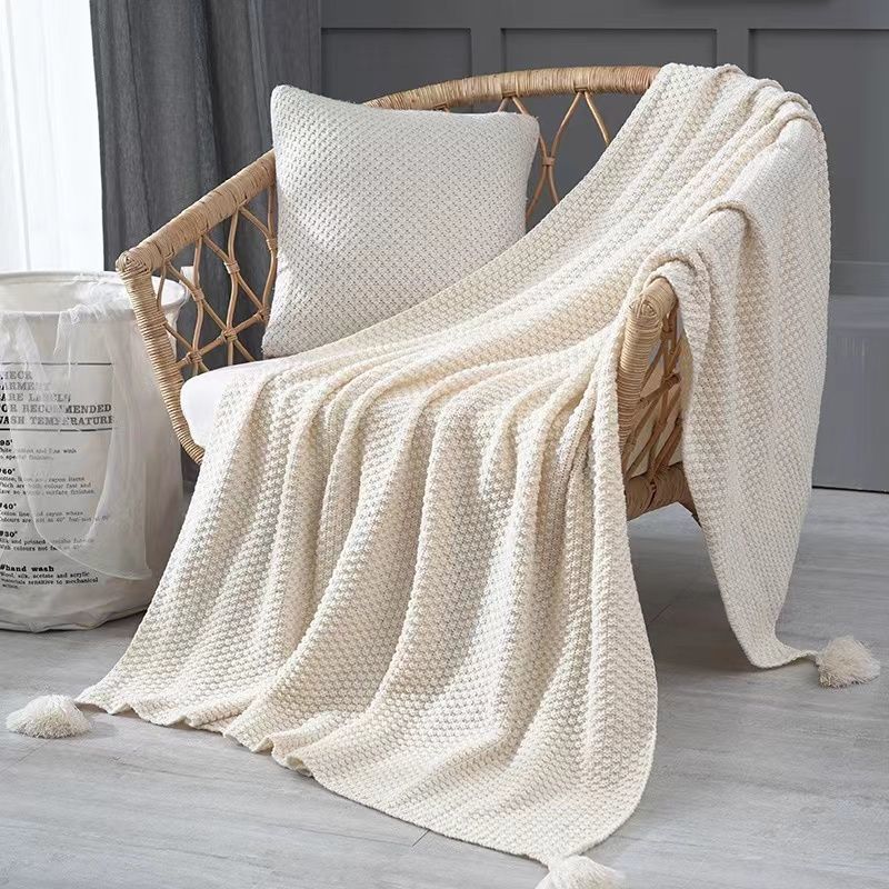 ผ้าห่มนอร์ดิกสำหรับเตียง โซฟา  - Throw Blanket Chunky Knit บทวิจารณ์และราคา