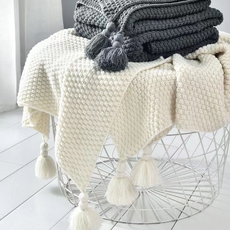 ผ้าห่มนอร์ดิกสำหรับเตียง โซฟา  - Throw Blanket Chunky Knit บทวิจารณ์และราคา