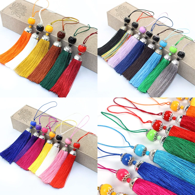 2/5Pcs 8CM พู่กับลูกปัดอะคริลิ - Home Ec Textiles บทวิจารณ์และราคา