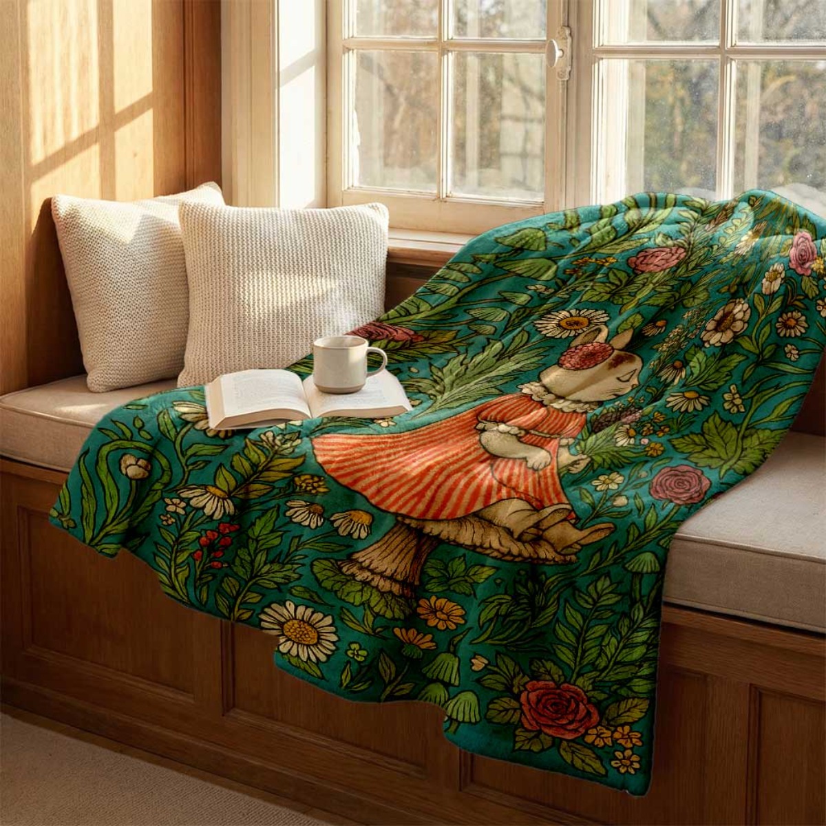 ผ้าห่มลายกระต่ายดอกไม้สุดน่ารั - Throw Blanket Chunky Knit บทวิจารณ์และราคา