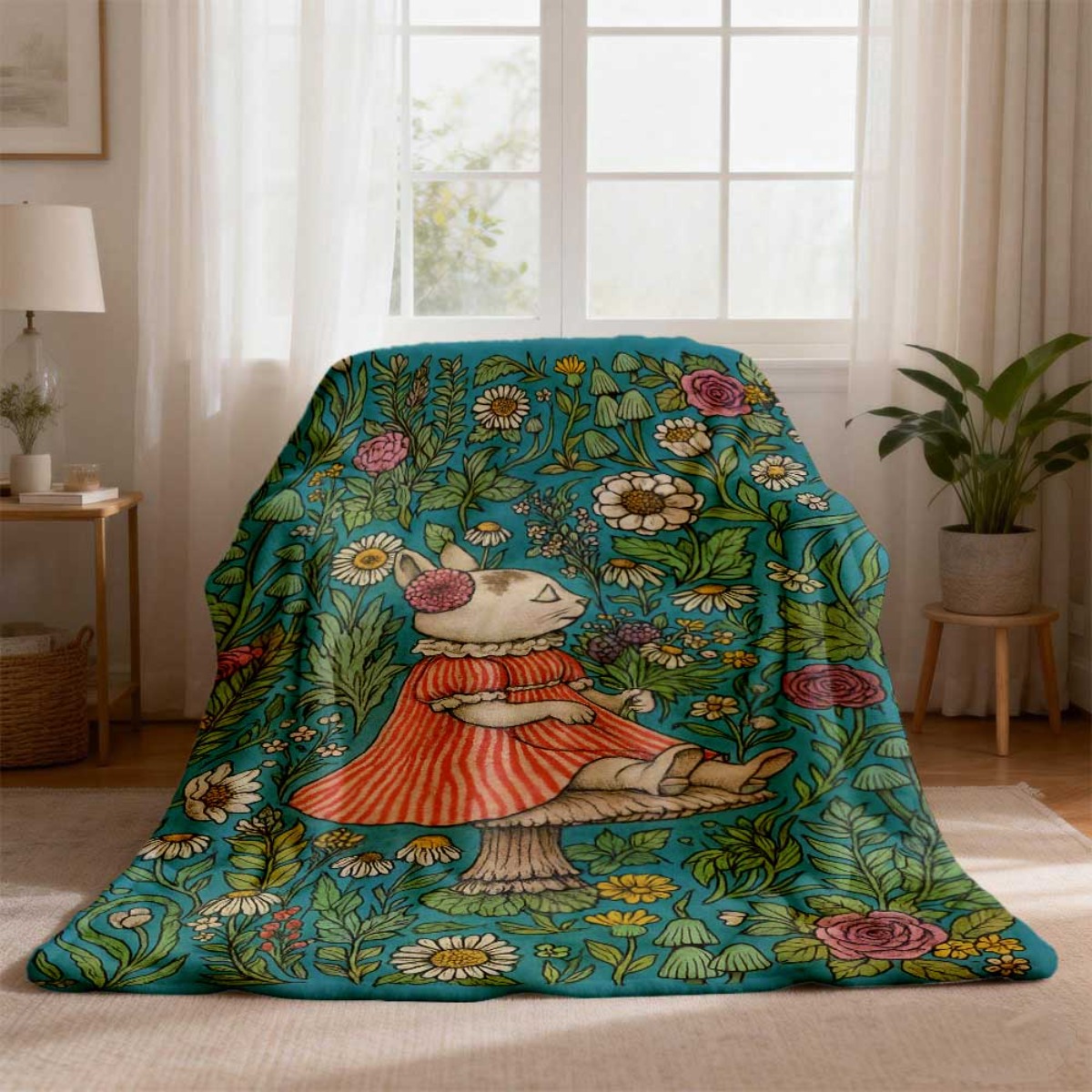 ผ้าห่มลายกระต่ายดอกไม้สุดน่ารั - Throw Blanket Chunky Knit บทวิจารณ์และราคา