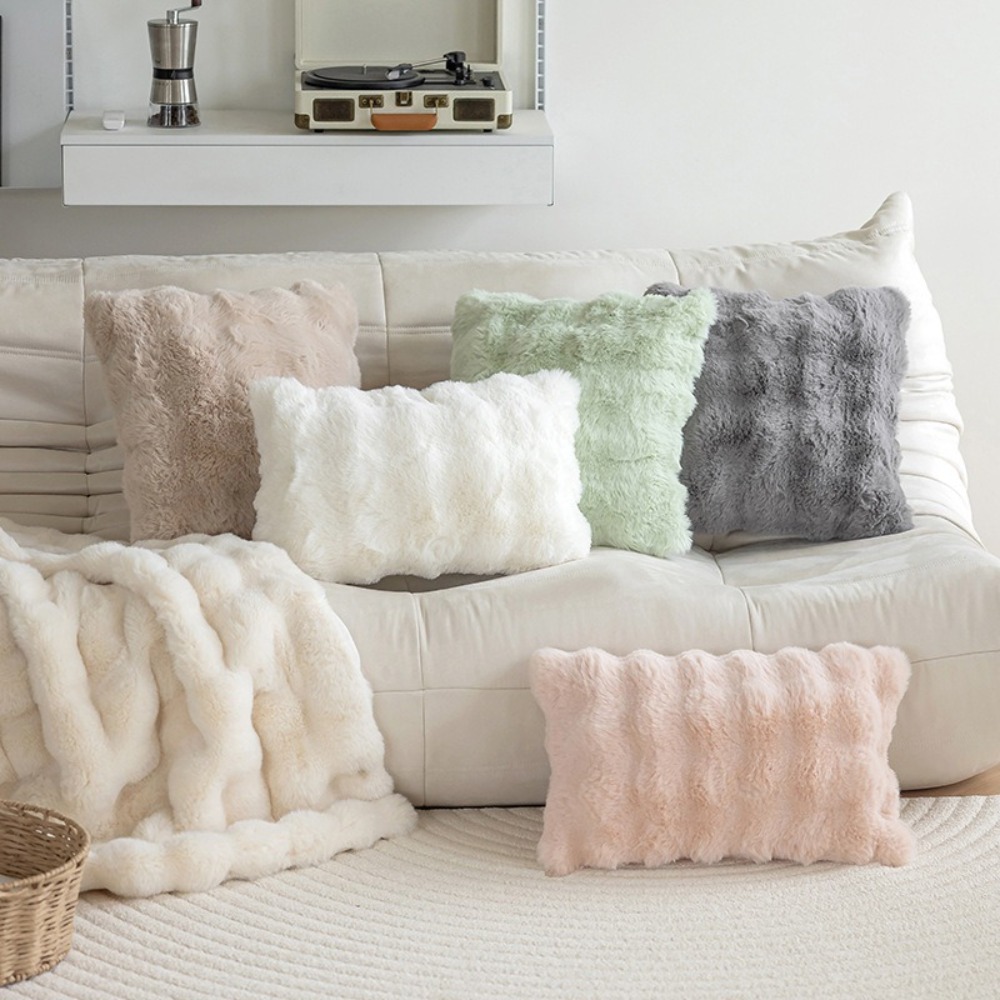 ปลอกหมอนขนกระต่ายเทียมแบบเรียบ - Pillow Cover 20X20 บทวิจารณ์และราคา