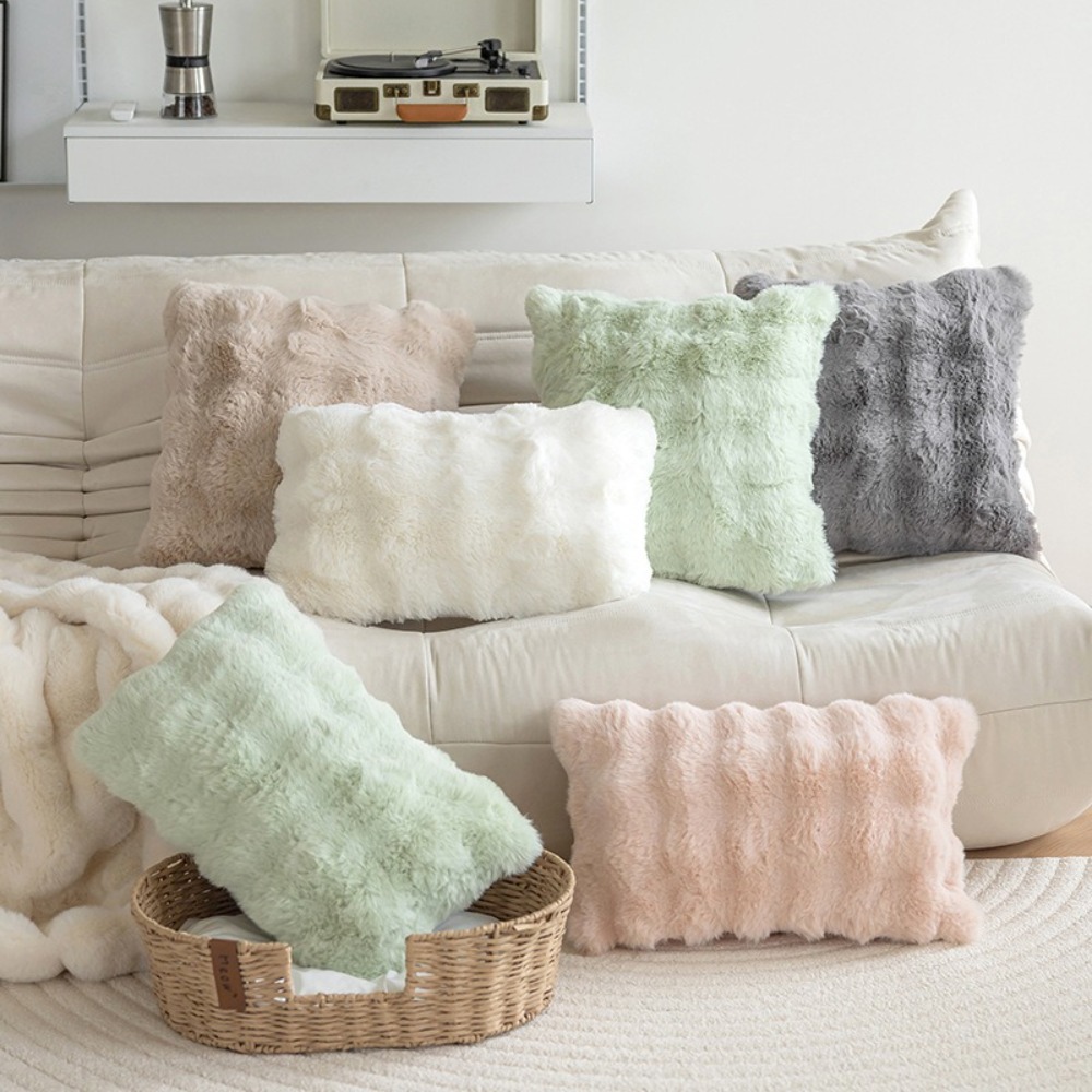 ปลอกหมอนขนกระต่ายเทียมแบบเรียบ - Pillow Cover 20X20 บทวิจารณ์และราคา